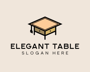 School Table Furniture logo design