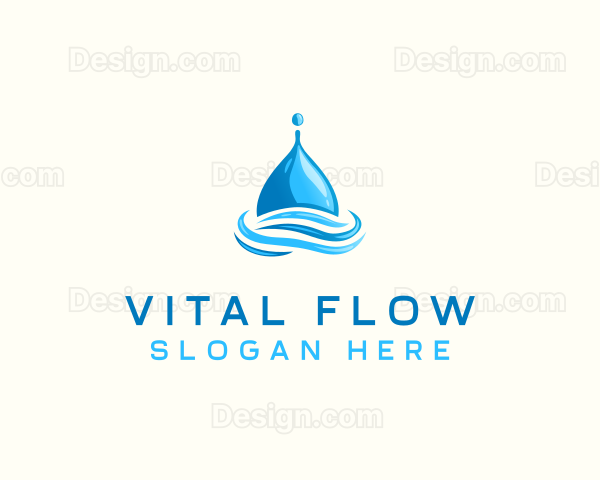 Water Flow Droplet Logo