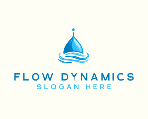 Water Flow Droplet logo design