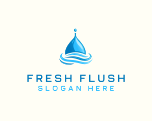 Water Flow Droplet logo design