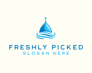 Water Flow Droplet logo design