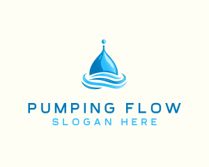 Water Flow Droplet logo design