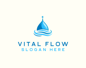 Water Flow Droplet logo design