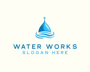 Water Flow Droplet logo design