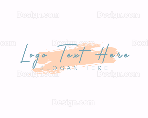 Feminine Beauty Brush Wordmark Logo