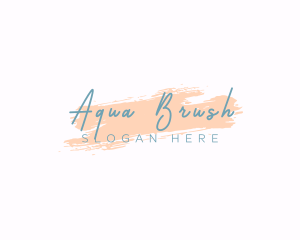 Feminine Beauty Brush Wordmark logo design