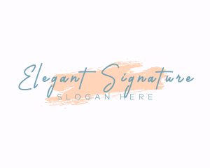 Feminine Beauty Brush Wordmark logo design