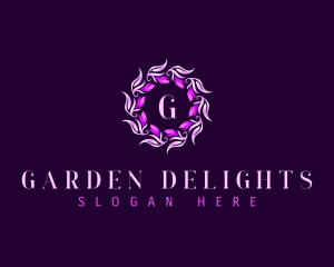 Floral Wreath Flower logo design