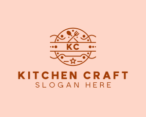 Pizza Kitchen Cutlery logo design