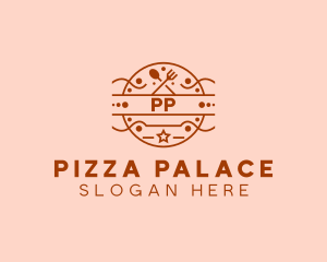 Pizza Kitchen Cutlery logo design