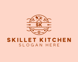 Pizza Kitchen Cutlery logo design