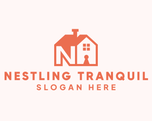 Orange House Letter N logo design