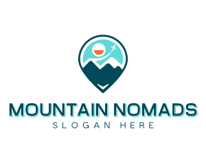 Mountain Location Pin logo design