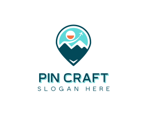 Mountain Location Pin logo design