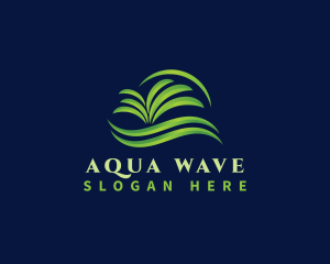 Organic Leaves Wave logo design