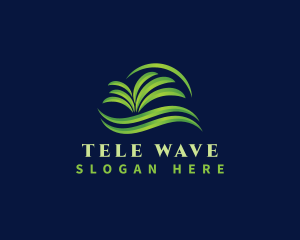 Organic Leaves Wave logo design