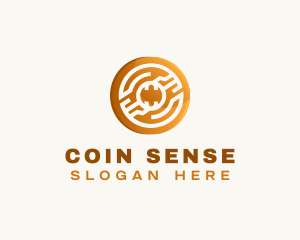 Gold Coin Cryptocurrency logo design