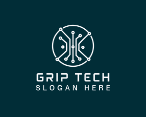 Tech Cyber Circuit logo design