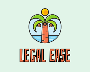 Beach Coconut Tree logo