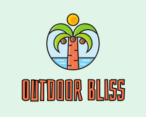 Beach Coconut Tree logo design