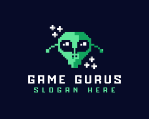 Pixelated Gaming Alien logo