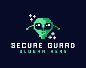 Pixelated Gaming Alien logo