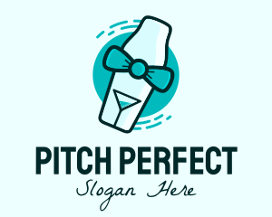 Bow Tie Cocktail Shaker logo design