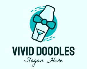 Bow Tie Cocktail Shaker logo design