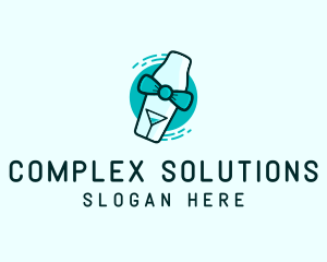 Bow Tie Cocktail Shaker logo design