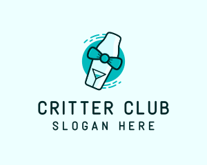 Bow Tie Cocktail Shaker logo design