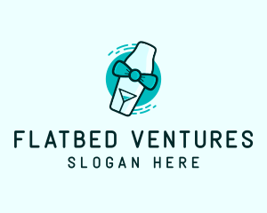 Bow Tie Cocktail Shaker logo design