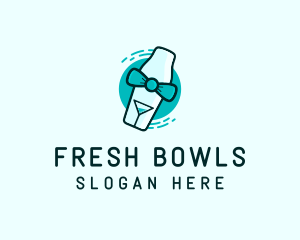 Bow Tie Cocktail Shaker logo design