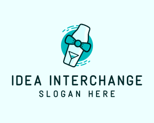 Bow Tie Cocktail Shaker logo design