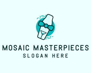 Bow Tie Cocktail Shaker logo design