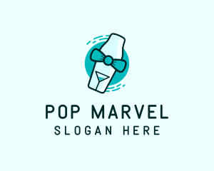 Bow Tie Cocktail Shaker logo design