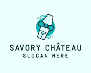 Bow Tie Cocktail Shaker logo design