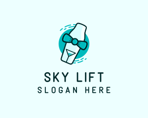 Bow Tie Cocktail Shaker logo design