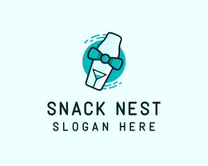 Bow Tie Cocktail Shaker logo design