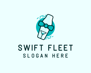 Bow Tie Cocktail Shaker logo design