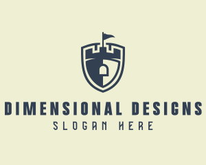 Medieval Castle Shield logo design