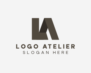 Modern Geometric Media Letter LA logo