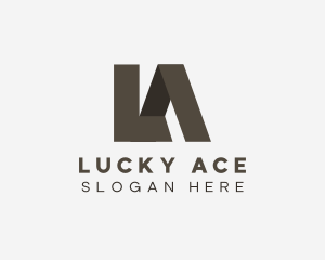 Modern Geometric Media Letter LA logo design