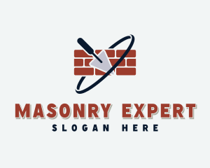 Trowel Bricklaying Mason logo design