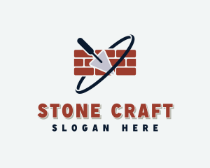 Trowel Bricklaying Mason logo design