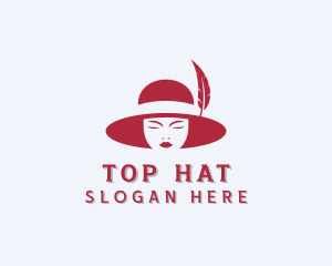 Feather Woman Hat  logo design