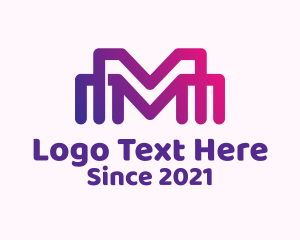 Venture - Linear Multimedia Letter M logo design