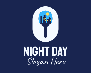 City Night Table Tennis Paddle logo design