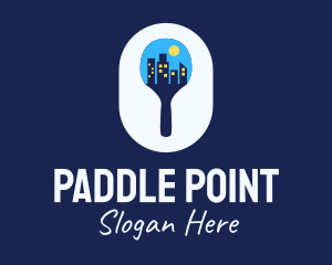 City Night Table Tennis Paddle logo design