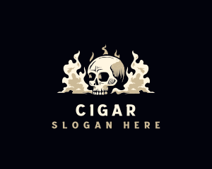 Skull Vape Smoke logo design