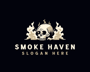 Skull Vape Smoke logo design